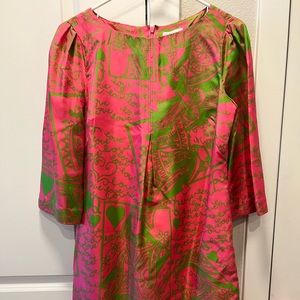 Lilly Pulitzer Hot Pink & Green Shift Dress | Size 4